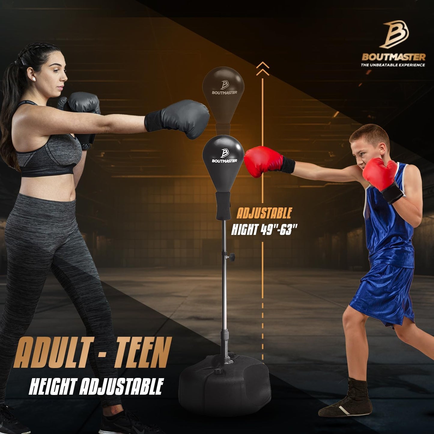 Techtools Adjustable Punching Bag with Stand for Teens and Adults - Speed Bag for Boxing Training, Fitness, and Stress Relief